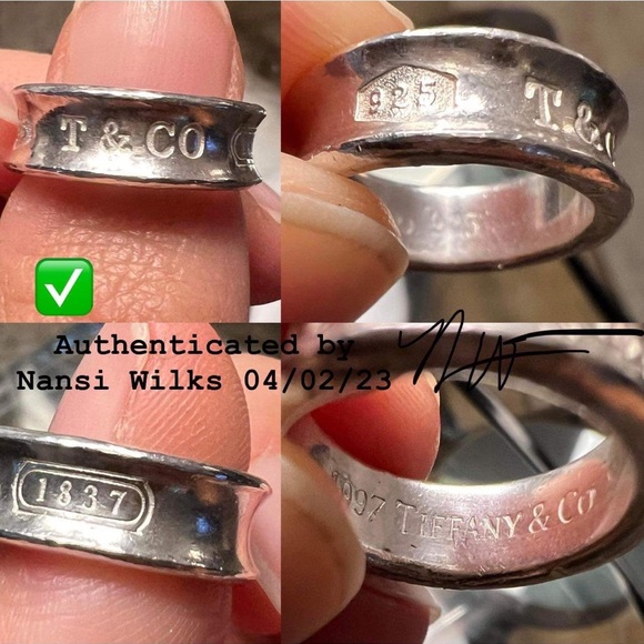 Authentic Tiffany & Co. Sterling Silver 1837 Ring - Picture 2 of 15